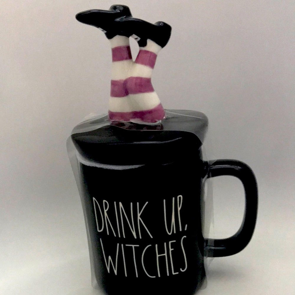 Rae Dunn Drink Up Witches Mug with topper
